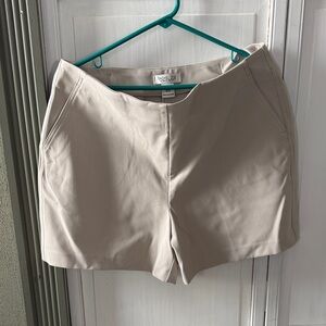 Rachel Zoe Cream Tailored High-Rise Shorts